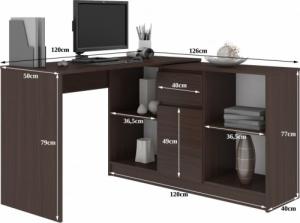 Biurko Fabryka Mebli Akord B-17 Brązowe 120 cm x 126 cm 3
