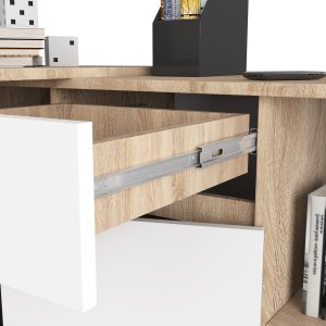 Biurko Fabryka Mebli Akord B-17 Beżowo-Białe 120 cm x 126 cm 4