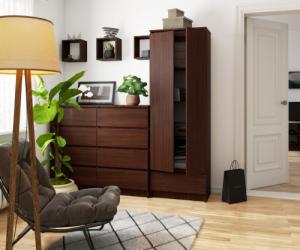 Fabryka Mebli Akord REGAŁ BIUROWY SZAFA R 60 cm CLP 1 SZUFLADA 2 DRZWI WENGE 5