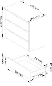 Fabryka Mebli Akord SZAFKA NOCNA CL3 60 cm DĄB SONOMA 6