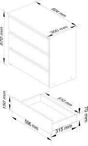 Fabryka Mebli Akord SZAFKA NOCNA CL3 60 cm BIAŁA 3