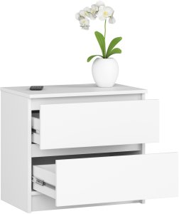 Fabryka Mebli Akord KOMODA K 60 cm 2 SZUFLADY BIAŁA 6