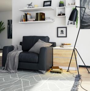 Fabryka Mebli Akord KOMODA K 60 cm 2 SZUFLADY BIAŁA / SONOMA 2