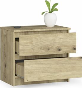 Fabryka Mebli Akord Komoda do salonu K 60 cm 2 szuflady - dąb artisan 2