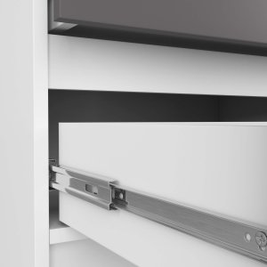 Fabryka Mebli Akord Komoda do salonu K 60 cm 2 szuflady - biała-grafit szary 6