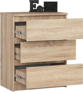 Fabryka Mebli Akord KOMODA K 60 cm 3 SZUFLADY DĄB SONOMA 4