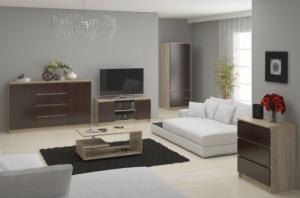 Fabryka Mebli Akord KOMODA K 60 cm 3 SZUFLADY SONOMA / WENGE 3