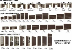 Fabryka Mebli Akord KOMODA K 60 cm 3 SZUFLADY SONOMA / WENGE 4