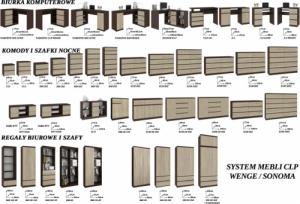Fabryka Mebli Akord KOMODA K 60 cm 3 SZUFLADY WENGE / SONOMA 3