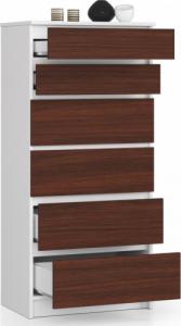 Fabryka Mebli Akord KOMODA K 60 cm 6 SZUFLAD BIAŁA / WENGE 2
