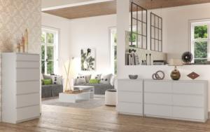 Fabryka Mebli Akord KOMODA K 120 cm 6 SZUFLAD BIAŁA 4