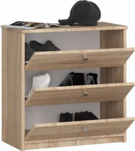 Fabryka Mebli Akord Szafka na buty MINI 3 uchylne drzwiczki 60 cm - dąb sonoma 2