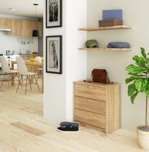 Fabryka Mebli Akord Szafka na buty MINI 3 uchylne drzwiczki 60 cm - dąb sonoma 3