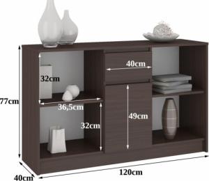 Fabryka Mebli Akord KOMODA B-17 120 cm 1 SZUFLADA 1 DRZWI WENGE 3