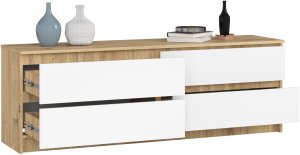 Fabryka Mebli Akord Komoda K 160 cm 4 szuflady - dąb artisan-biała 2