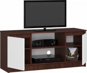 Fabryka Mebli Akord SZAFKA RTV 120 cm 2D 1P WENGE / BIAŁA 2