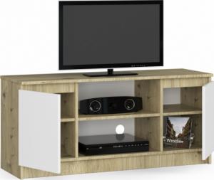 Fabryka Mebli Akord Szafka RTV 120 cm pod telewizor - dąb artisan-biała 2