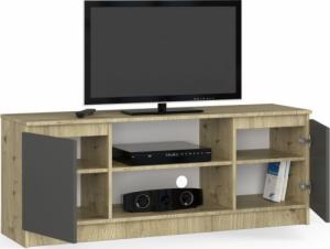 Fabryka Mebli Akord Szafka RTV 140 cm pod telewizor - dąb artisan-grafit szary 2