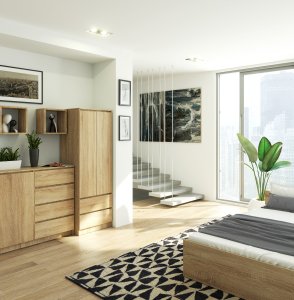 Fabryka Mebli Akord SZAFA STAR S 60 cm 2 DRZWI 2 SZUFLADY SONOMA 5