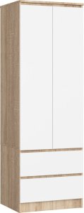 Fabryka Mebli Akord SZAFA STAR S 60 cm 2 DRZWI 2 SZUFLADY SONOMA / BIAŁA 1