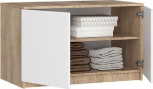 Fabryka Mebli Akord Nadstawka na szafę S 90 cm - dąb sonoma-biała - 2 drzwi 2