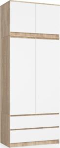 Fabryka Mebli Akord Nadstawka na szafę S 90 cm - dąb sonoma-biała - 2 drzwi 3