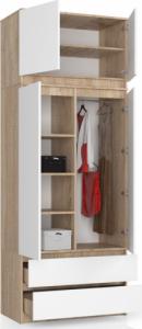 Fabryka Mebli Akord Nadstawka na szafę S 90 cm - dąb sonoma-biała - 2 drzwi 4