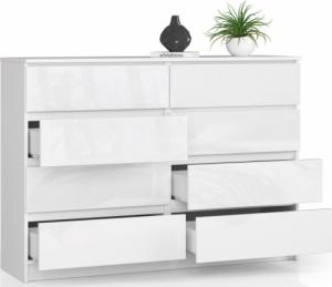 Fabryka Mebli Akord KOMODA K 140 cm 8 SZUFLAD AKRYL BIAŁA WYSOKI POŁYSK 2