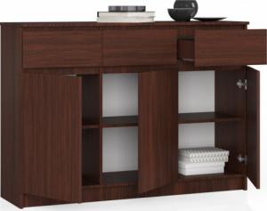 Fabryka Mebli Akord KOMODA K 140 cm 3 DRZWI 3 SZUFLADY WENGE 2