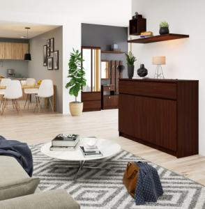 Fabryka Mebli Akord KOMODA K 140 cm 3 DRZWI 3 SZUFLADY WENGE 6
