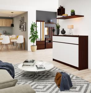 Fabryka Mebli Akord KOMODA K 140 cm 3 DRZWI 3 SZUFLADY WENGE / BIAŁE 4