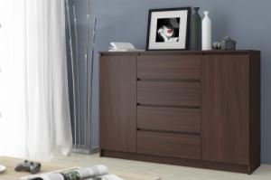 Fabryka Mebli Akord KOMODA K 140 cm 2 DRZWI 4 SZUFLADY WENGE 4