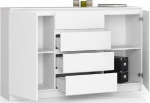 Fabryka Mebli Akord KOMODA K 160 cm 2 DRZWI 4 SZUFLADY BIAŁA 2