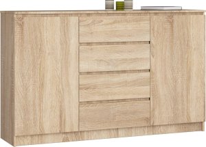 Fabryka Mebli Akord KOMODA K 160 cm 2 DRZWI 4 SZUFLADY SONOMA 1