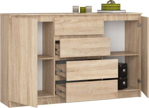 Fabryka Mebli Akord KOMODA K 160 cm 2 DRZWI 4 SZUFLADY SONOMA 2