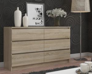 Fabryka Mebli Akord KOMODA K 160 cm 6 SZUFLAD DĄB SONOMA 3