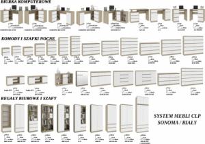 Fabryka Mebli Akord KOMODA K 160 cm 6 SZUFLAD SONOMA / BIAŁA 5