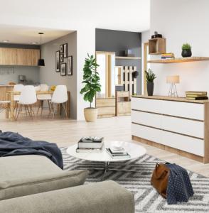 Fabryka Mebli Akord KOMODA K 160 cm 6 SZUFLAD SONOMA / BIAŁA 7