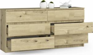 Fabryka Mebli Akord Komoda do salonu K 160 cm 6 szuflad - dąb artisan 2