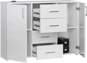 Fabryka Mebli Akord KOMODA K 45 110 cm AKRYL BIAŁA WYSOKI POŁYSK 2