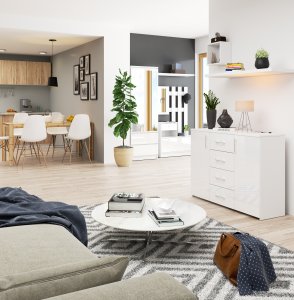 Fabryka Mebli Akord KOMODA K 45 110 cm AKRYL BIAŁA WYSOKI POŁYSK 5