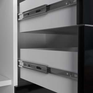 Fabryka Mebli Akord KOMODA K 45 110 cm BIAŁA / CZARNY POŁYSK 5