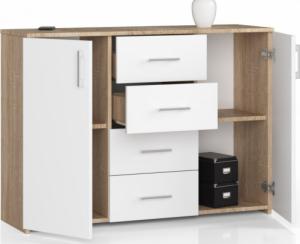 Fabryka Mebli Akord KOMODA K 45 110 cm SONOMA / BIAŁA 2