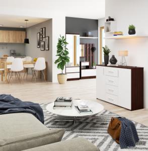 Fabryka Mebli Akord KOMODA K 45 110 cm WENGE / BIAŁA 3