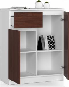 Fabryka Mebli Akord KOMODA K 80 cm 2 DRZWI 1 SZUFLADA BIAŁA / WENGE 2