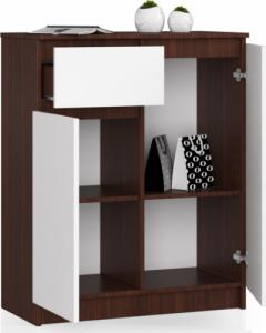 Fabryka Mebli Akord KOMODA K 80 cm 2 DRZWI 1 SZUFLADA WENGE / BIAŁA 2