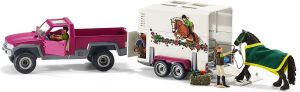 Figurka Schleich Horse Club Półciężarówka z koniem i przyczepą (42346) 2