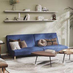 vidaXL 2-osobowa sofa, niebieska, tapicerowana tkaniną 1