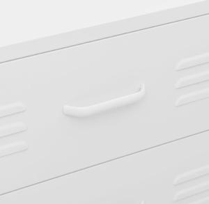 vidaXL Szafka z szufladami, biała, 80x35x101,5 cm, stalowa 4