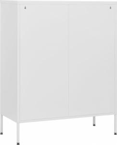 vidaXL Szafka z szufladami, biała, 80x35x101,5 cm, stalowa 7